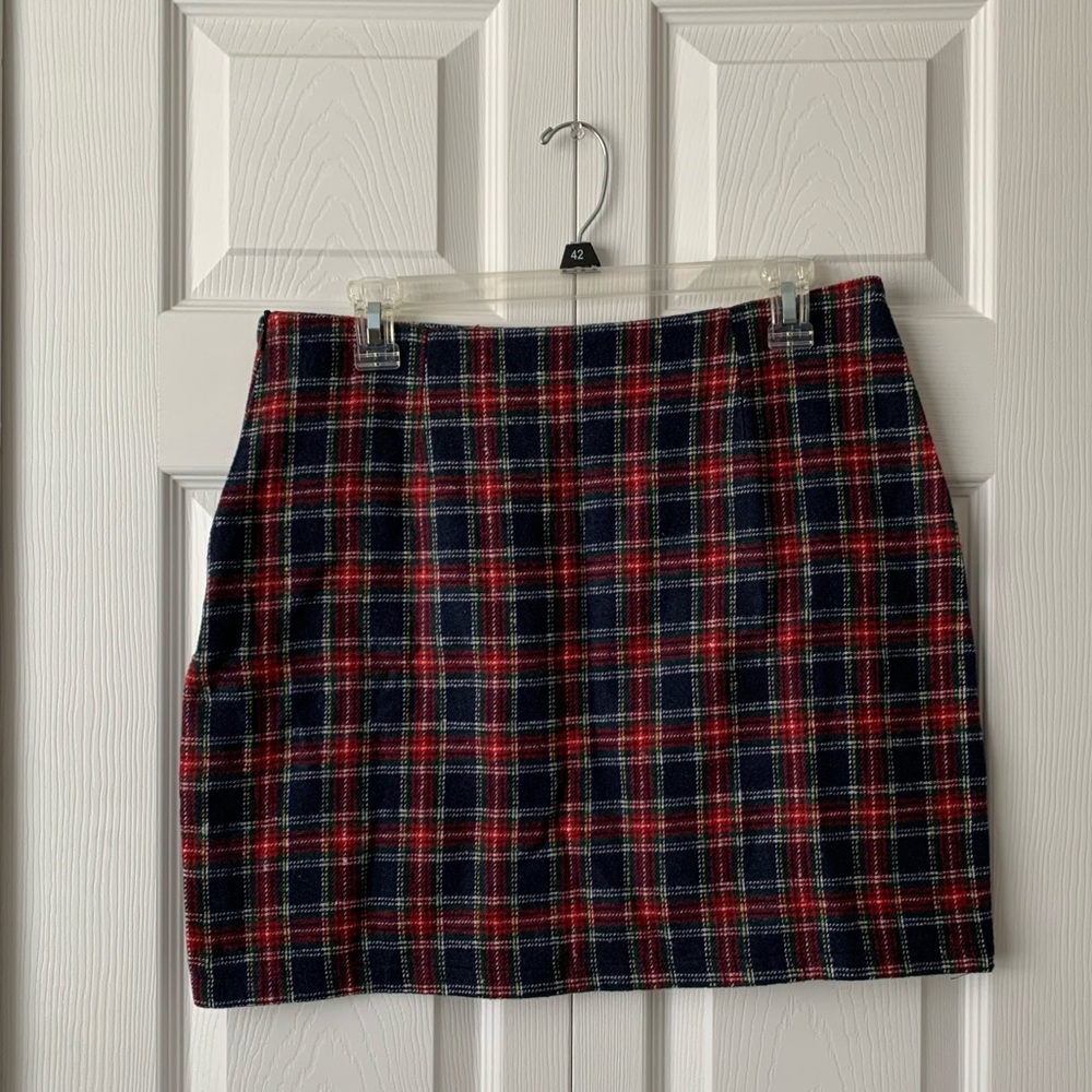 Blue/Red plaid skirt Large
